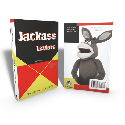 Mockup of the cover of the book Jackass Letters: Archive Volume 1